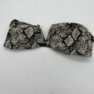 NEW Andie Swim The Scala Bikini Top Womens SZ Medium Snakeskin Print Charcoal